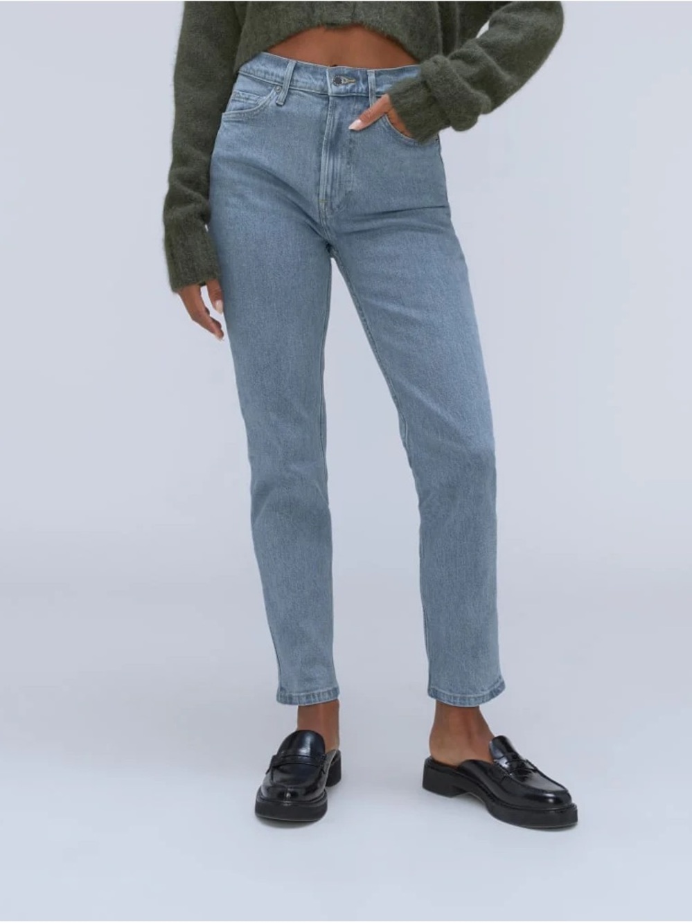 Everlane Light Wash Straight Leg Jeans